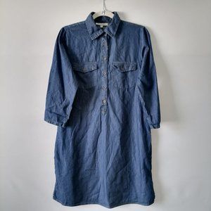 NWT Speed Control New York Womens Blue Denim Roll Tab Sleeve Shirt Dress Size S